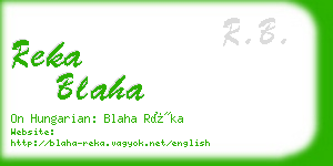 reka blaha business card